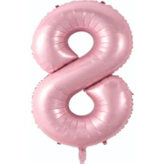 34 inç 8 rakam pembe folyo balon, 76 cm