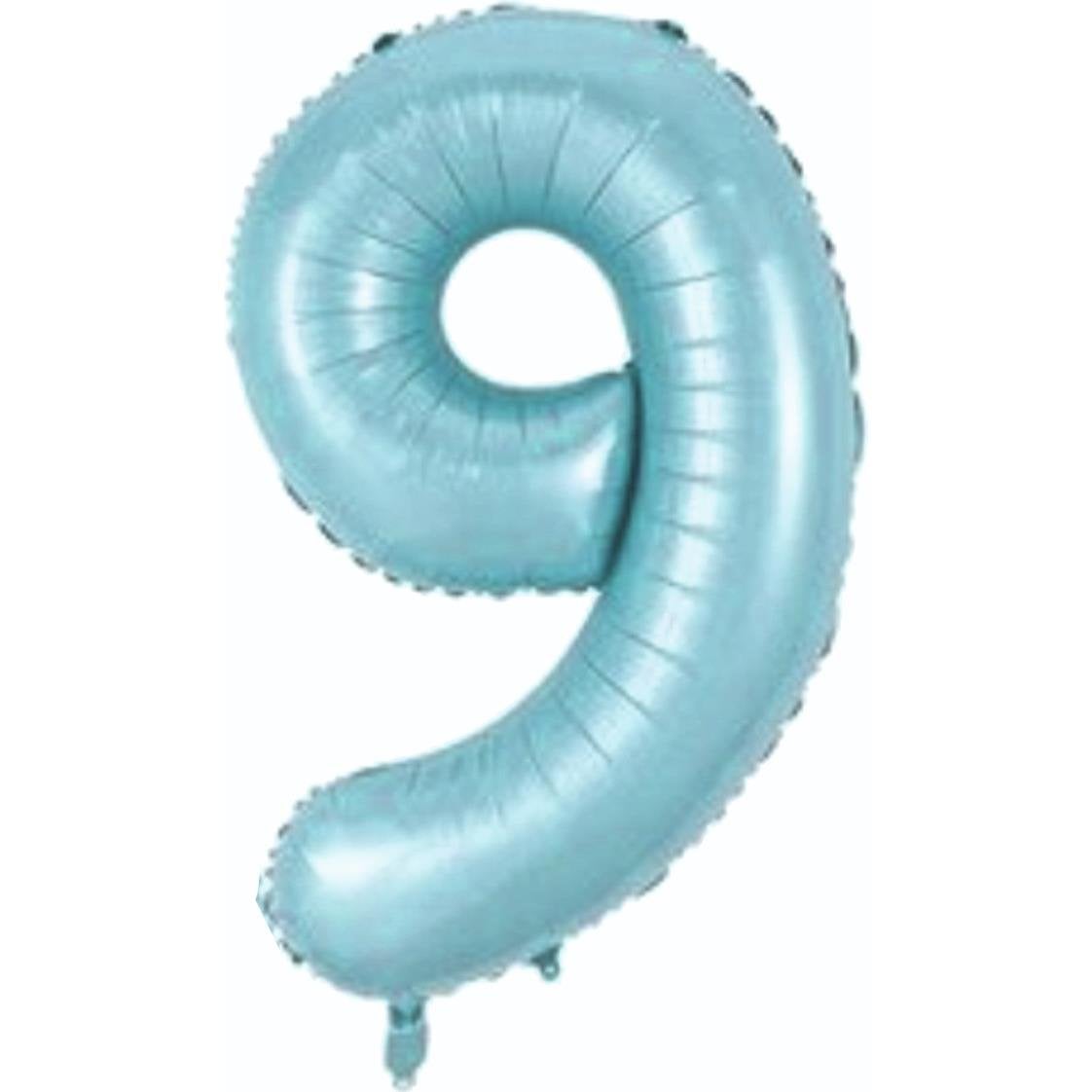 34 inç 9 rakam mavi folyo balon, 76 cm
