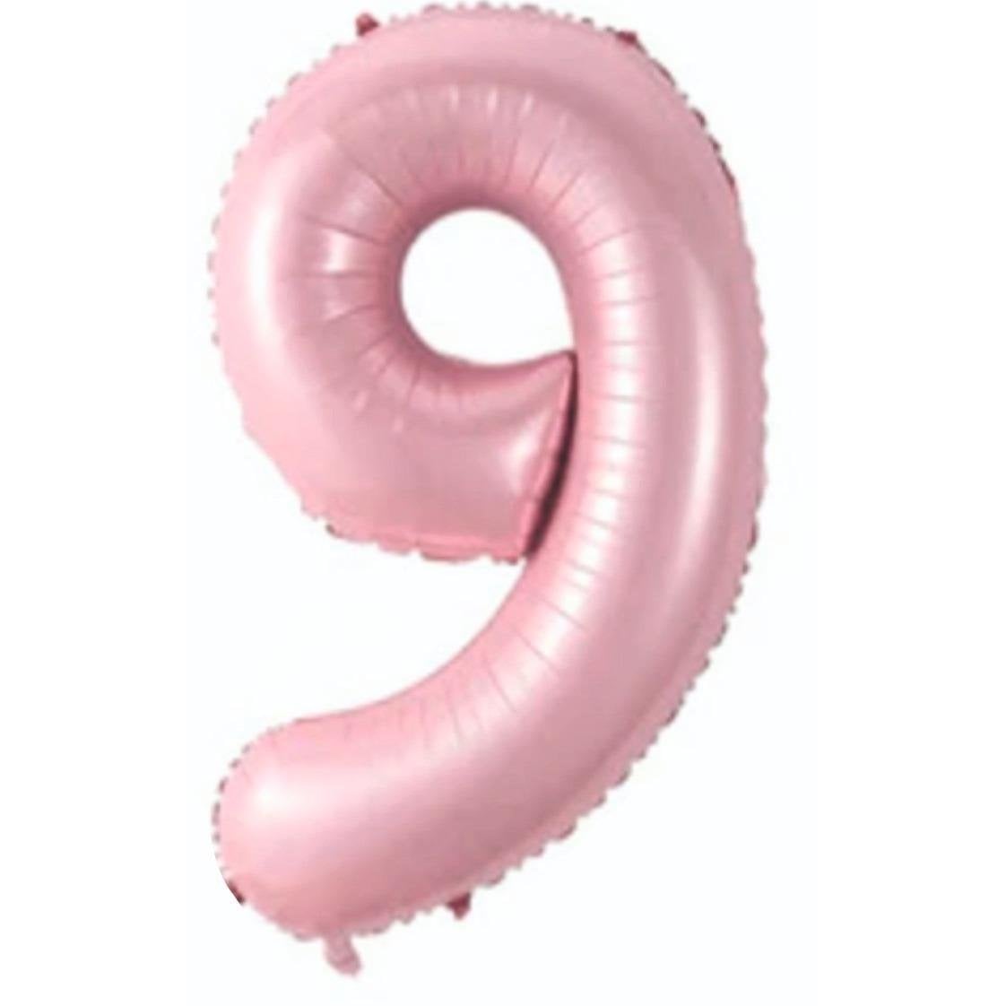 34 inç 9 rakam pembe folyo balon, 76 cm