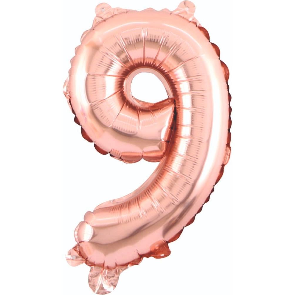 34 inç 9 rakam rose gold folyo balon, 76 cm
