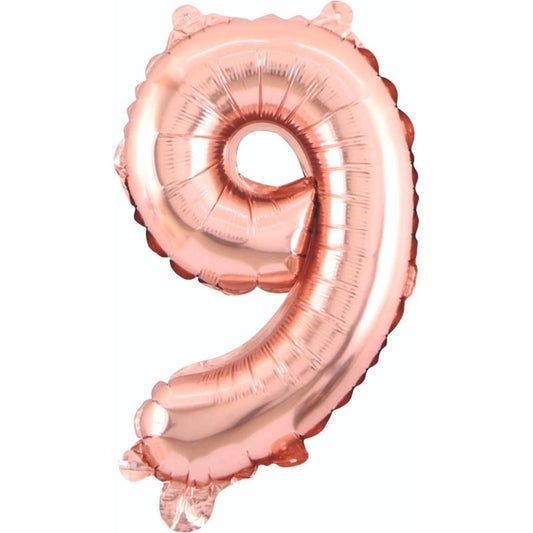 34 inç 9 rakam rose gold folyo balon, 76 cm