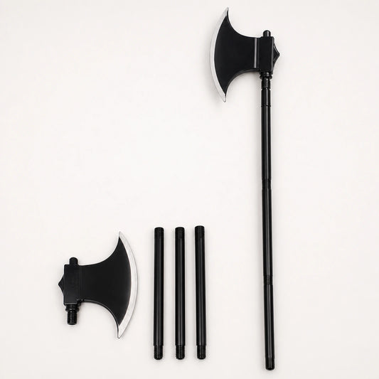 90 cm demonte ayarlanabilir siyah saplı siyah gri Halloween baltası kostüm aksesuarı