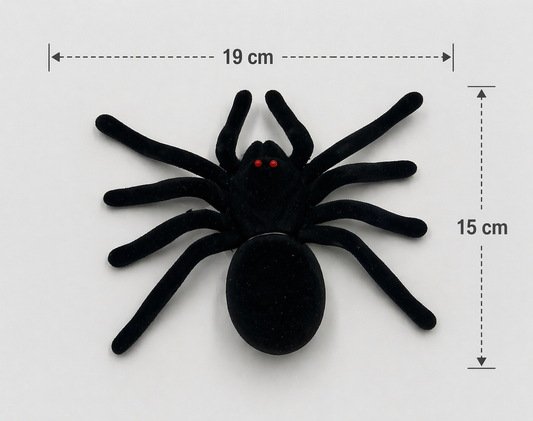 Halloween kırmızı gözlü siyah peluş örümcek 19x15 cm