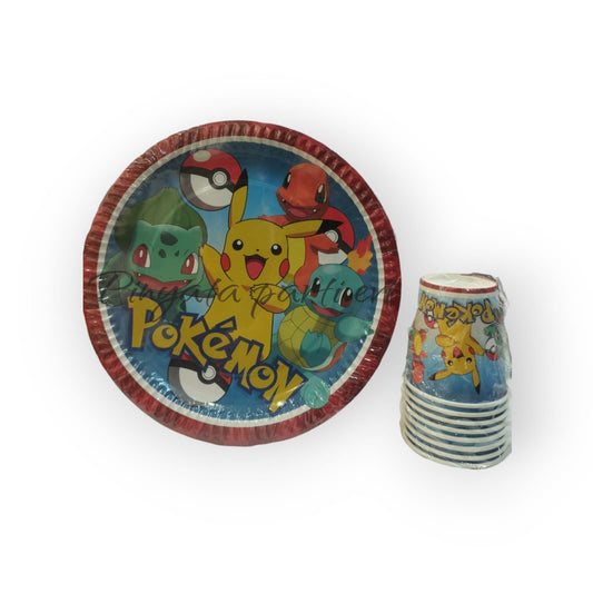 Pokemon Doğum Günü 8'li Tabak Bardak Set