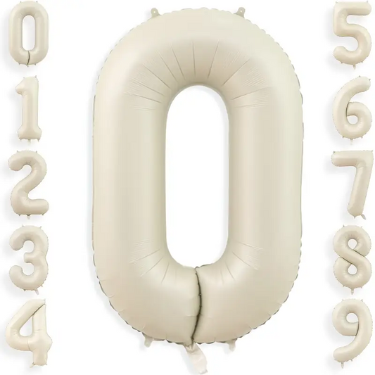 34'' 76 cm Krem 0 Rakam Folyo Balon