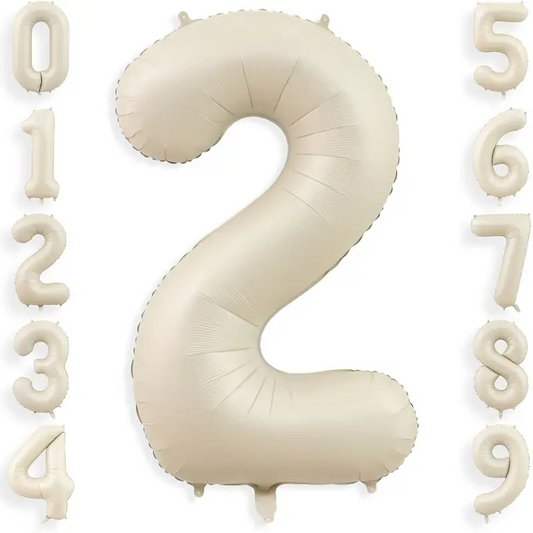 34'' 76 cm Krem 2 Rakam Folyo Balon