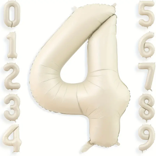 34'' 76 cm Krem 4 Rakam Folyo Balon