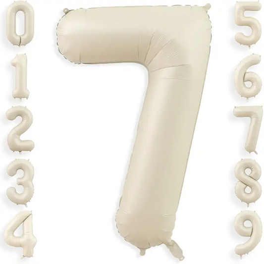 34'' 76 cm Krem 7 Rakam Folyo Balon
