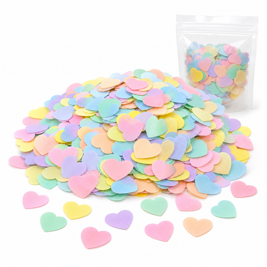 15 gram pastel karışık renkli kalp makaron balon içi pul