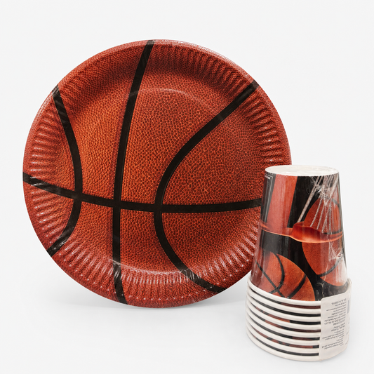 Basketbol Temalı Tabak Bardak Seti – 8+8 Parça
