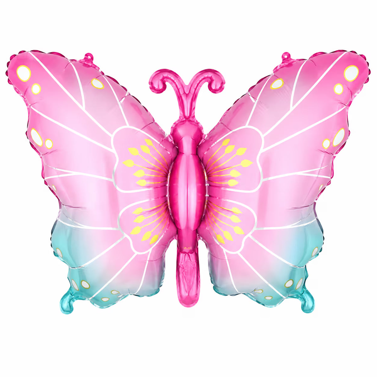 Benekli Pembe Kelebek Folyo Balon 79 × 53 cm