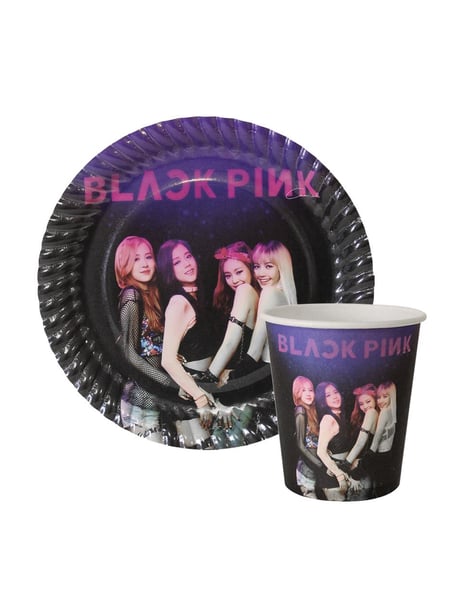 Blackpink Temalı 8 tabak ve 8 bardak doğum günü parti seti