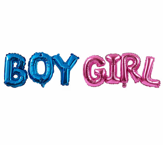Boy Girl Birleşik Yazı Folyo Balon