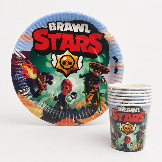 Brawl Stars Temalı Tabak Bardak Seti – 8+8 Parça