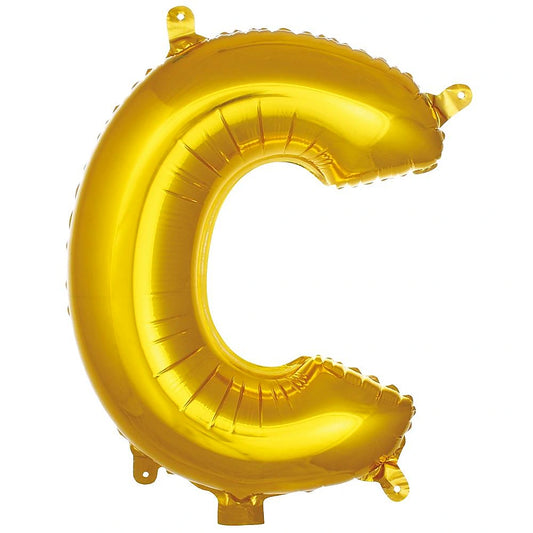 16 inç C harfi gold folyo balon, yaklaşık 36 cm