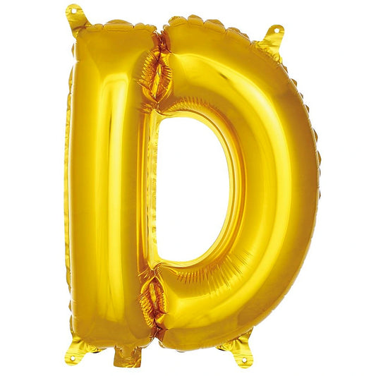 16 inç D harfi gold folyo balon, yaklaşık 36 cm
