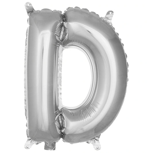 16 inç D harfi gümüş folyo balon, yaklaşık 36 cm