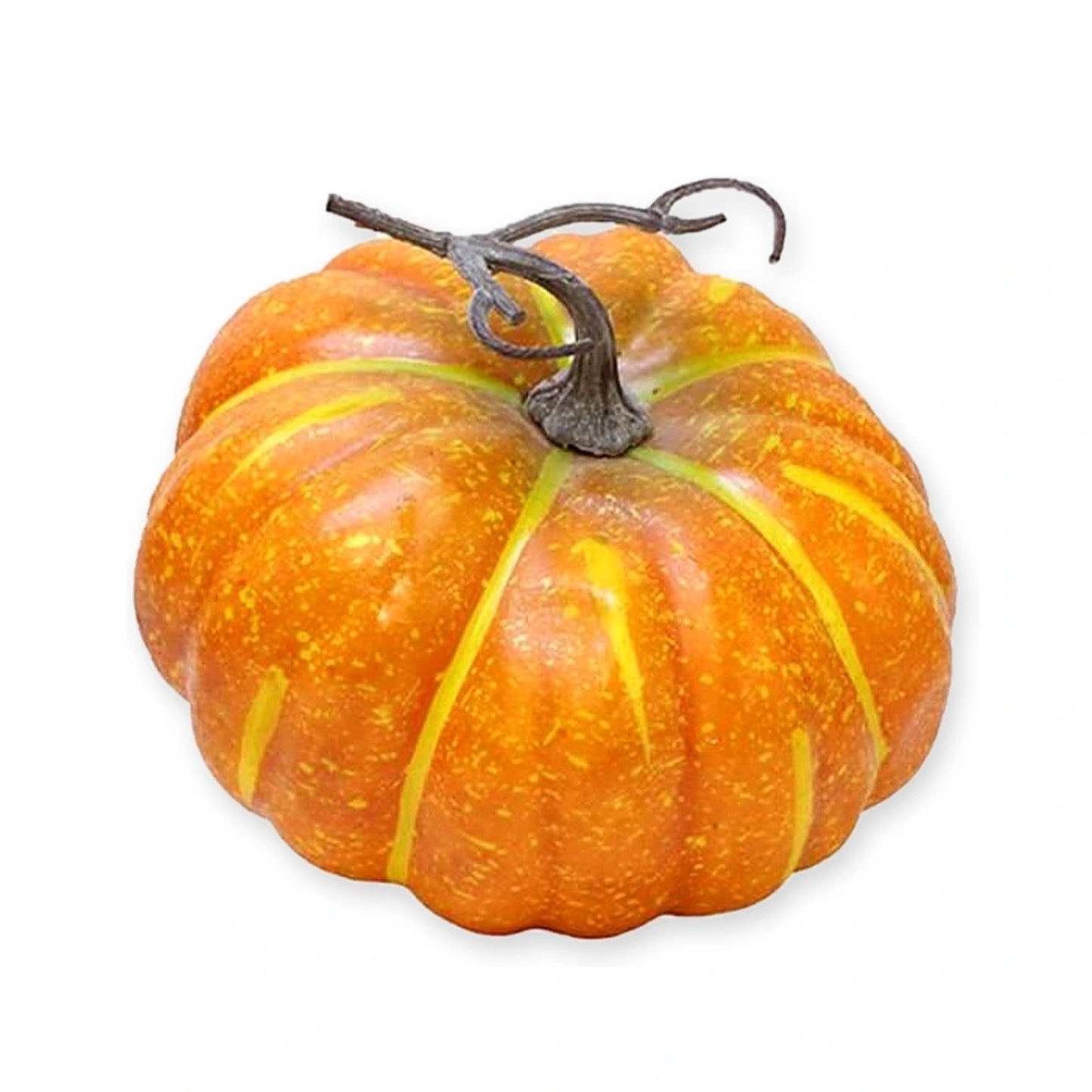 25 × 19 cm turuncu dekoratif balkabağı Halloween süsü beyaz zeminde