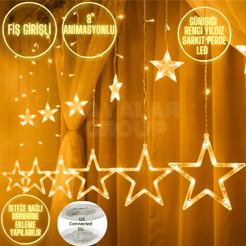 Yıldızlı Perde LED Gün Işığı – 3 Metre, 150 LED