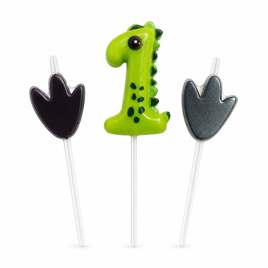 Dinozor Temalı 1 Rakam Mum Seti ürün görseli