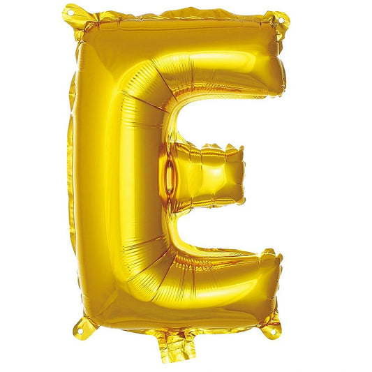 16 inç E harfi gold folyo balon, yaklaşık 36 cm