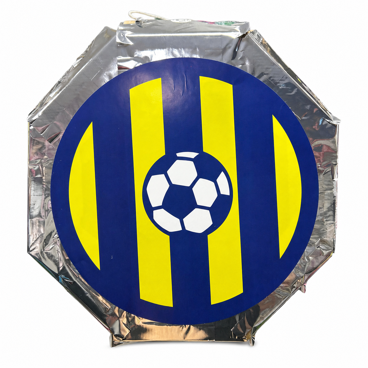 Sarı Lacivert Futbol Temalı Yuvarlak Pinyata