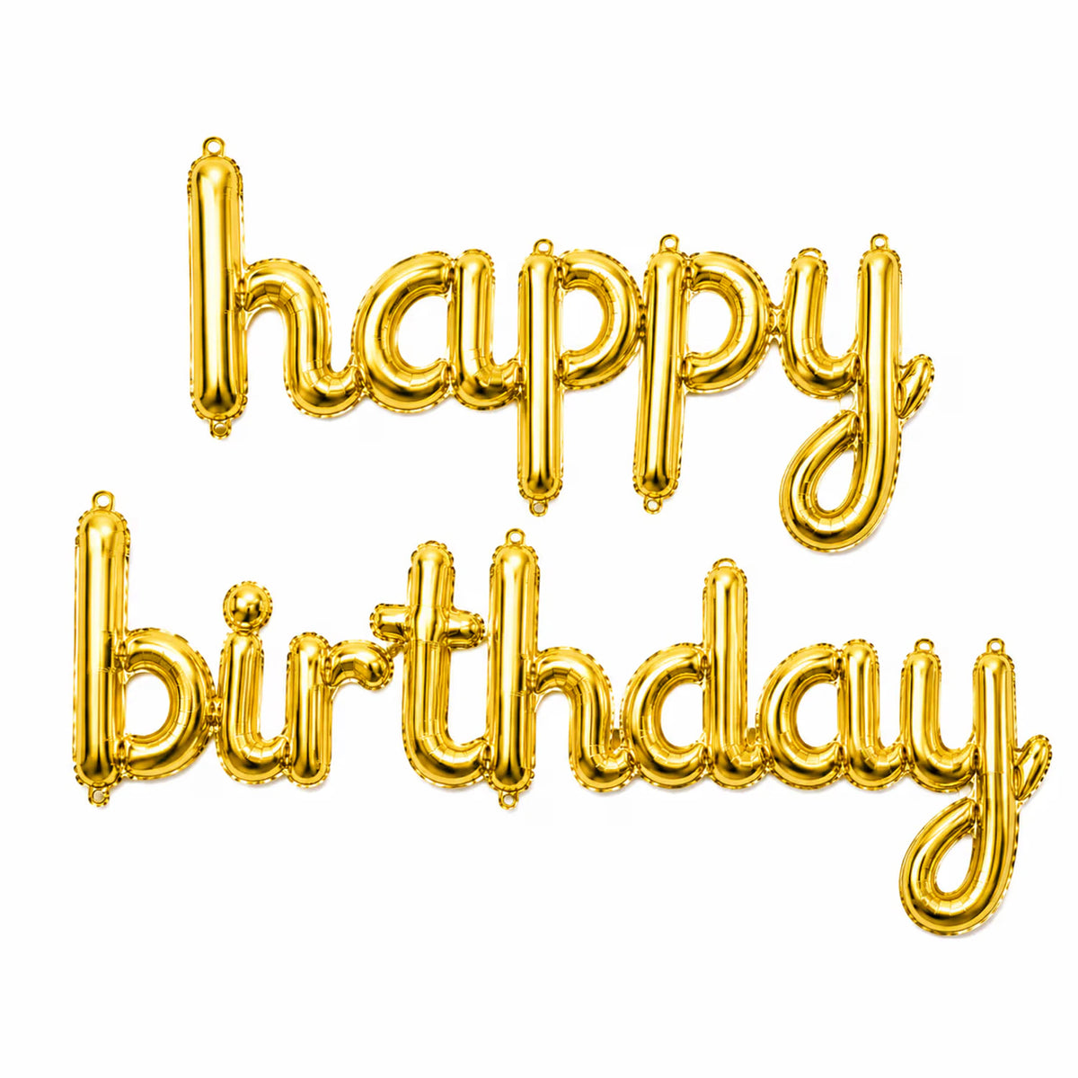 Gold Happy Birthday El Yazılı Folyo Balon – 2 Parça