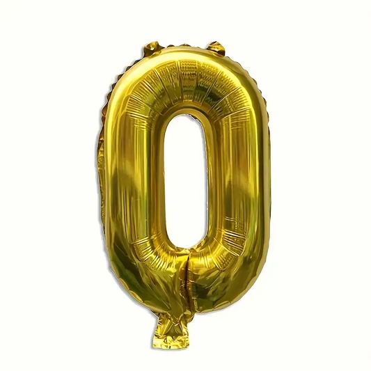 34'' 76 cm Siyah Gold 0 Rakam Folyo Balon