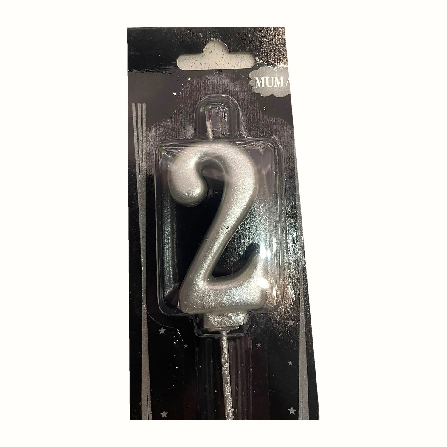 Gümüş 2 Rakam Mum ambalajlı doğum günü pasta mumu