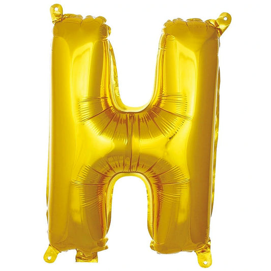 16 inç H harfi gold folyo balon, yaklaşık 36 cm