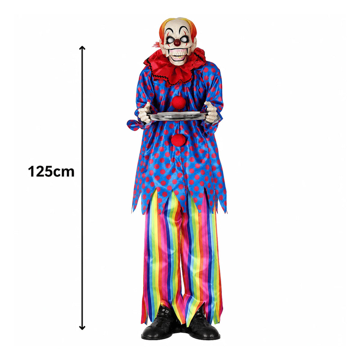 epsi tutan sesli ışıklı hareketli ayaklı Halloween korku palyaçosu 125 cm