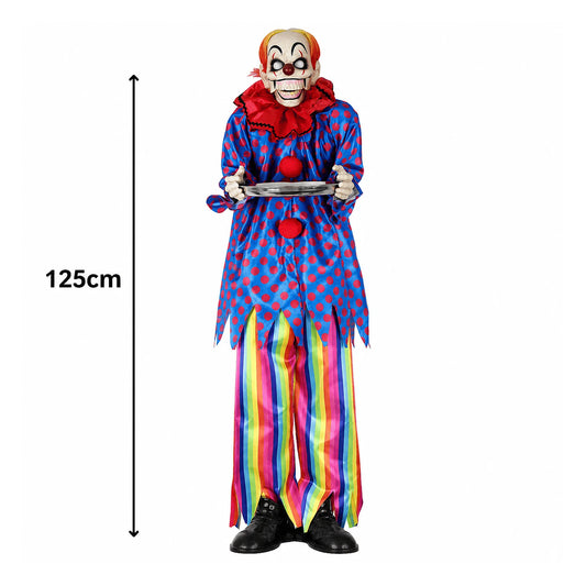 epsi tutan sesli ışıklı hareketli ayaklı Halloween korku palyaçosu 125 cm
