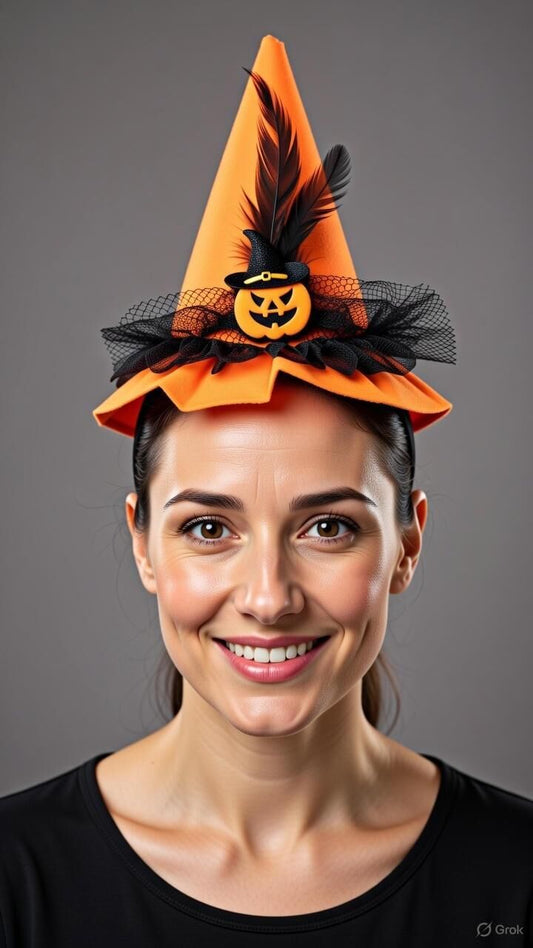 Halloween Bal Kabağı Dekorlu Lüks Taç – 1 Adet