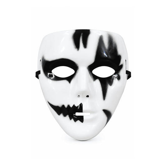 Beyaz ve siyah Halloween Fury korku maskesi