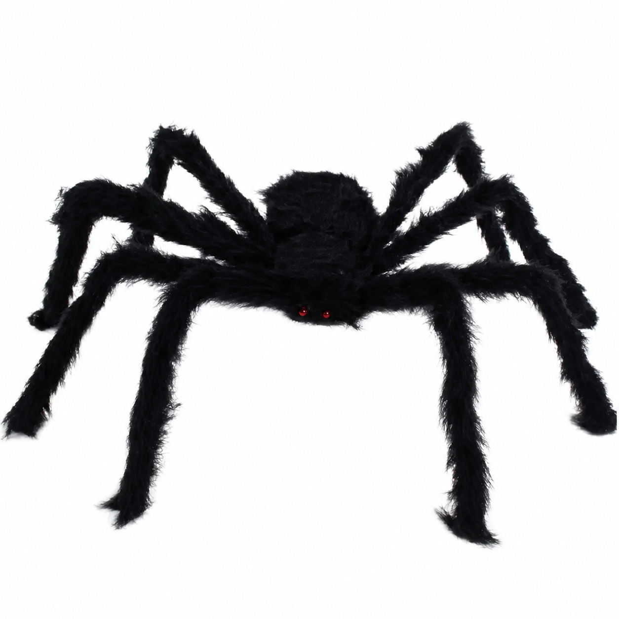 Halloween Siyah Tüylü Örümcek Dekor 30 cm
