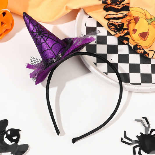 Halloween Mor Cadı Şapkalı Taç – 1 Adet