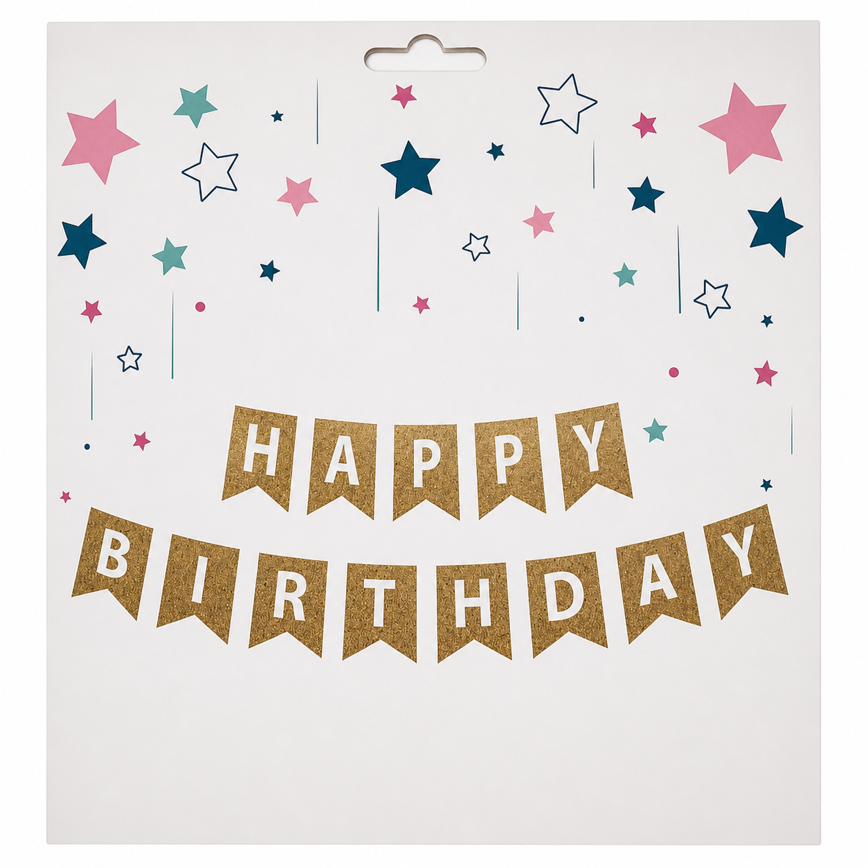Kraft Gold Happy Birthday Flama Banner