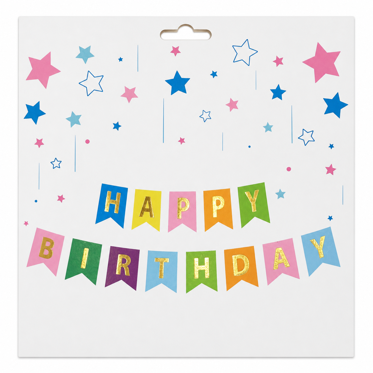 Rengarenk Gold Happy Birthday Flama Banner