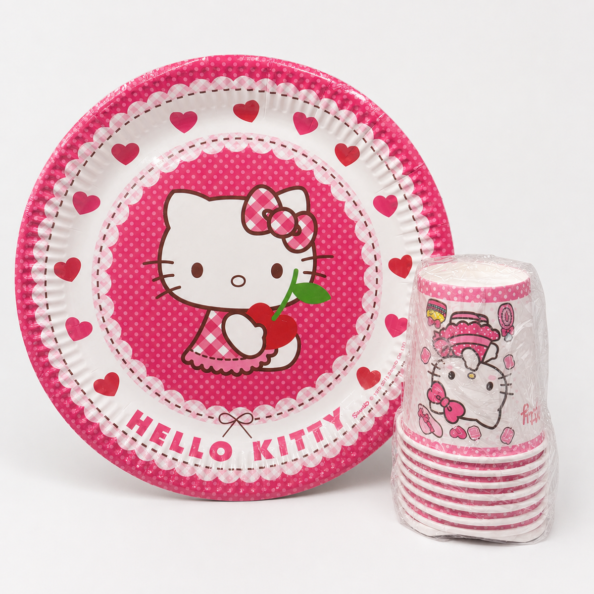 Hello Kitty Temalı Tabak Bardak Seti – 8+8 Parça