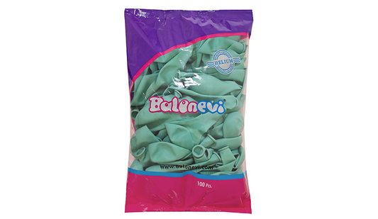 12" Pastel Su Yeşili 100 'lü Paket