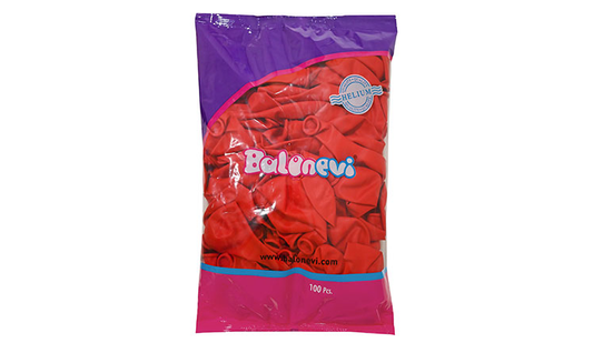 12" Pastel Kırmızı 100'lü Paket