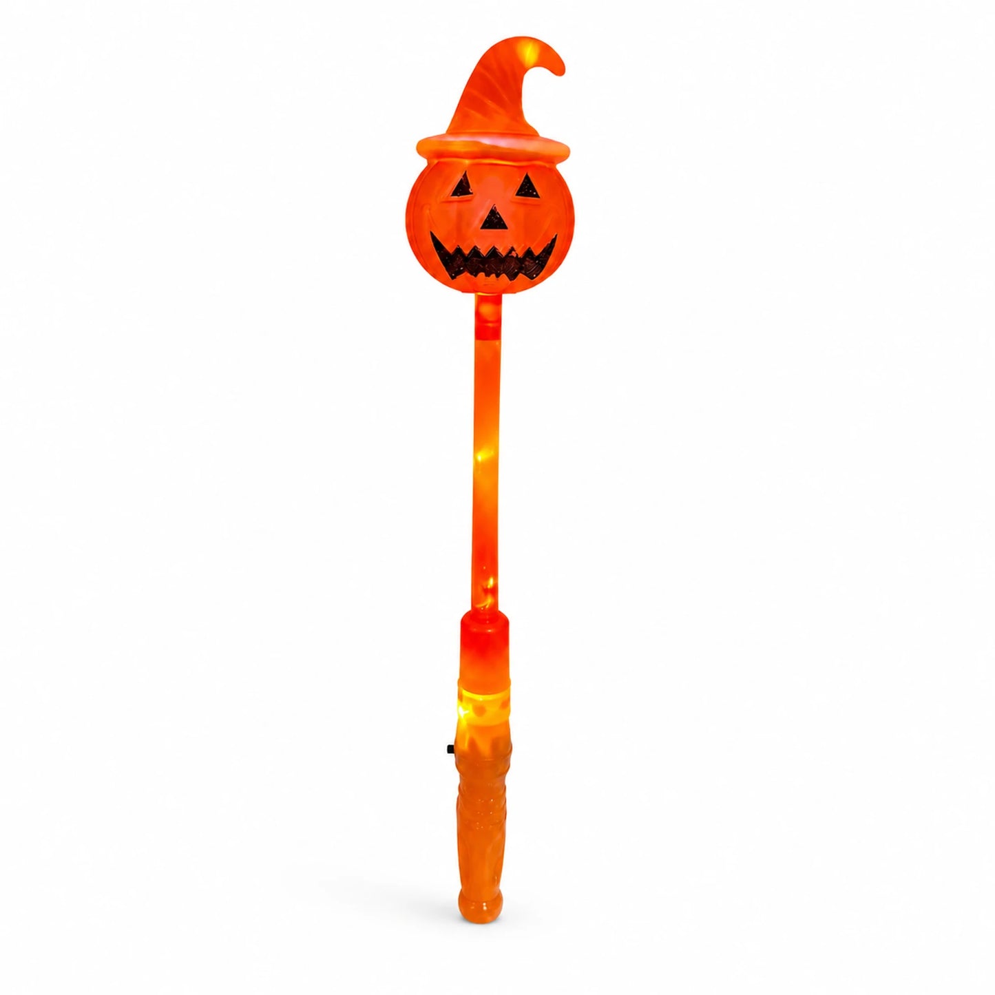 Turuncu ışıklı balkabağı başlı 3 modlu renkli LED Halloween sopası