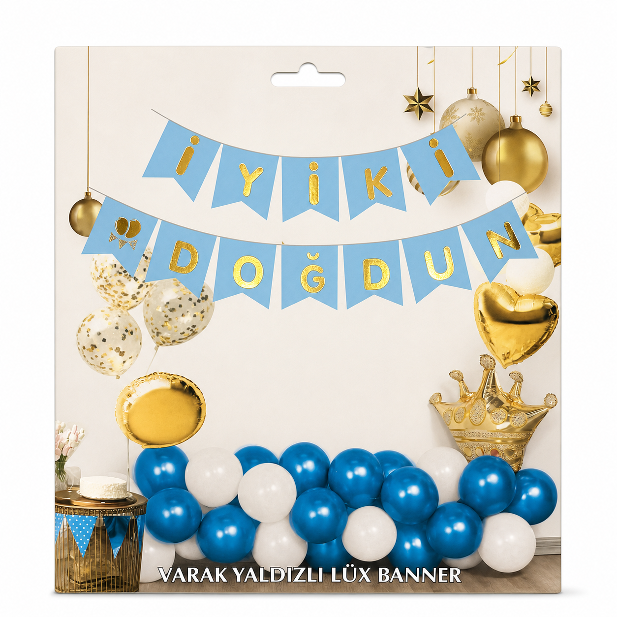 Mavi Gold İyi Ki Doğdun Lüks Banner
