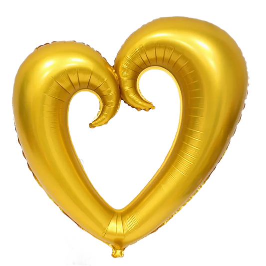 40'' Ortası Boş Kalp Gold Folyo Balon