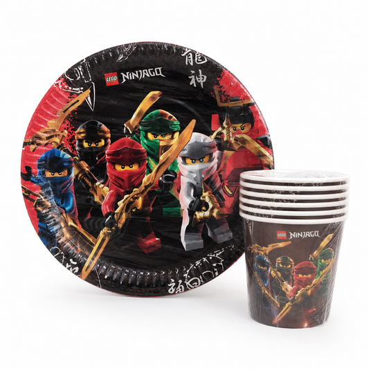 LEGO Ninjago Temalı Tabak Bardak Seti – 8+8 Parça