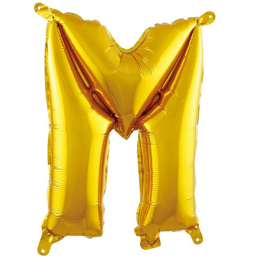 16 inç M harfi gold folyo balon, yaklaşık 36 cm