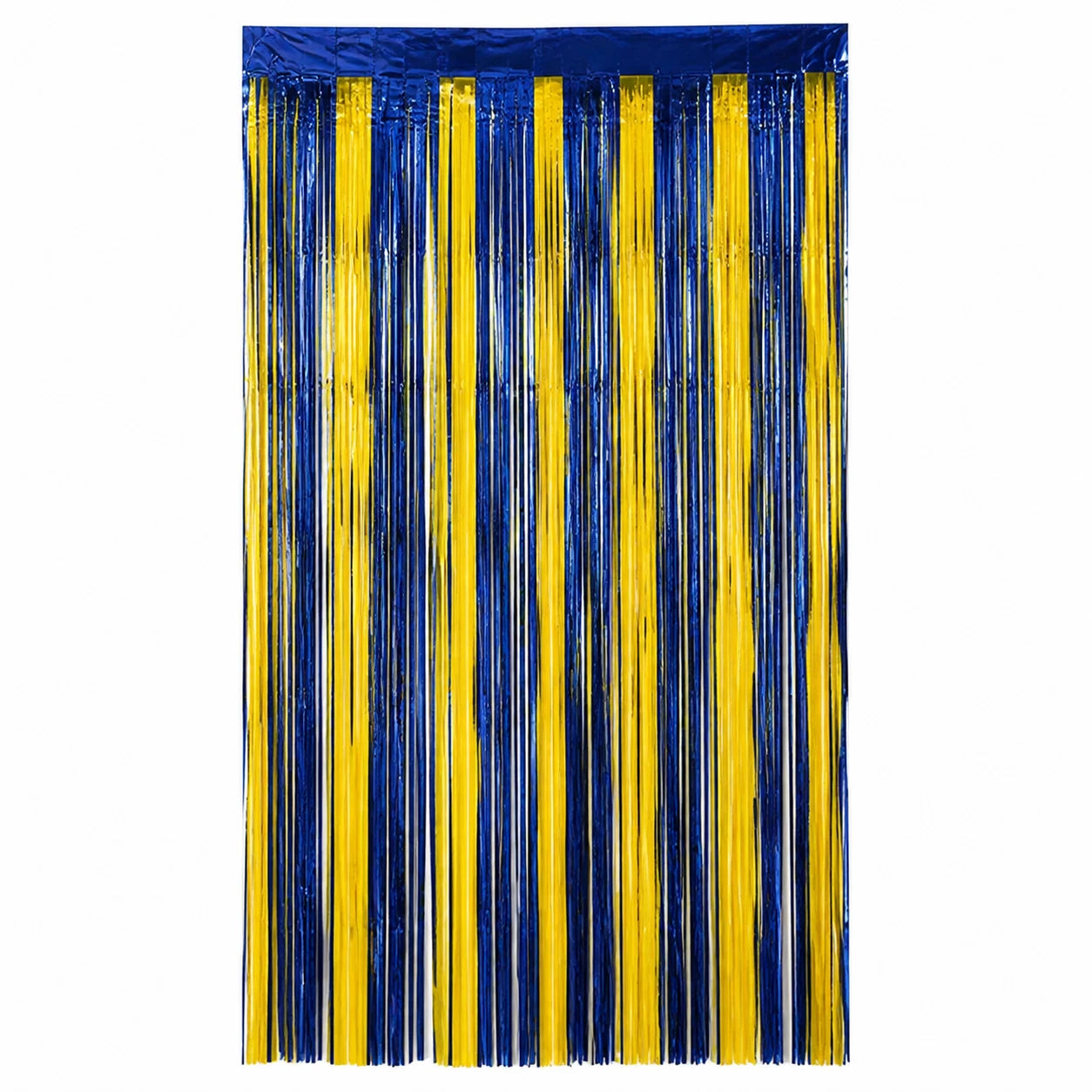 Sarı Lacivert metalik püsküllü fon perdesi 100 x 200 cm