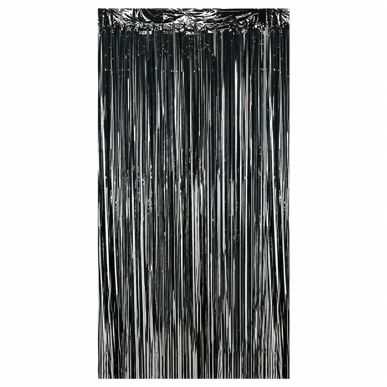 Siyah metalik püsküllü fon perdesi 100 x 200 cm