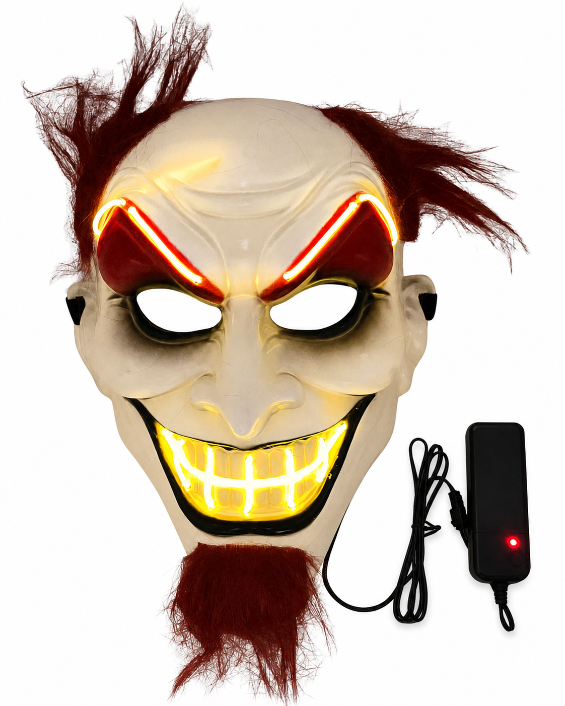Neon Sarı Işıklı Saçlı Joker Maskesi