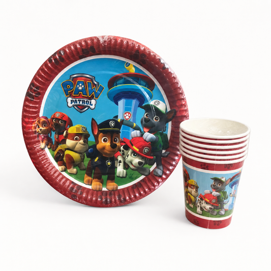Paw Patrol Temalı Tabak Bardak Seti – 8+8 Parça